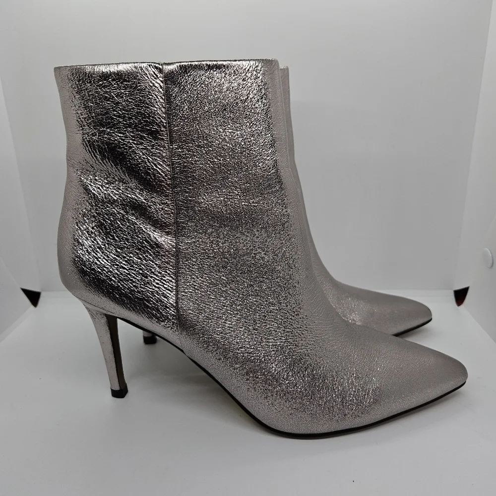 Steven New York Laili metallic ankle boots silver lavender 9M